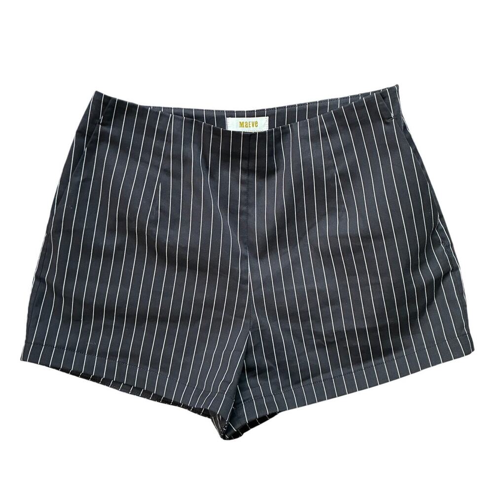Maeve Anthropologie Pinstriped Black White Dress Shorts Size US 4 / EU 36